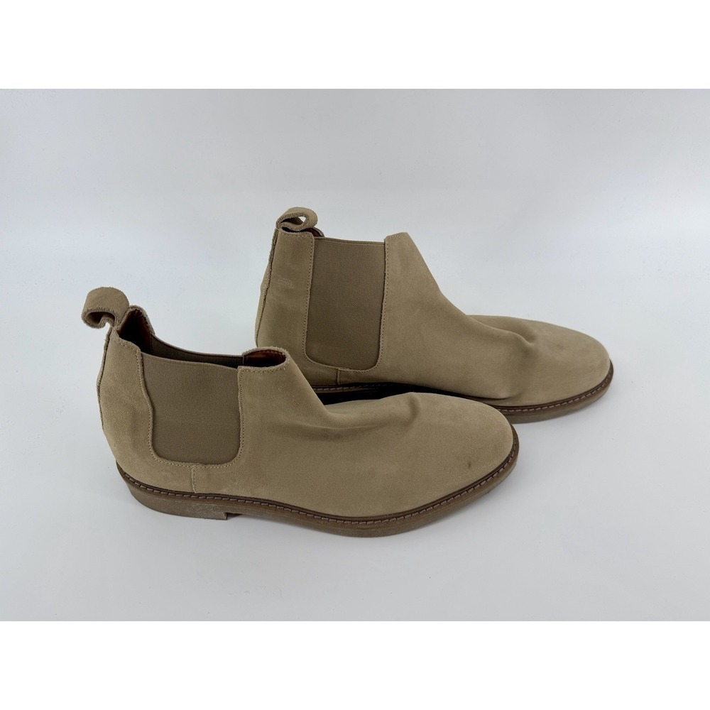 ZARA Tan Suede Chelsea Boots Mens Size 11 Elastic Side Panels Casual